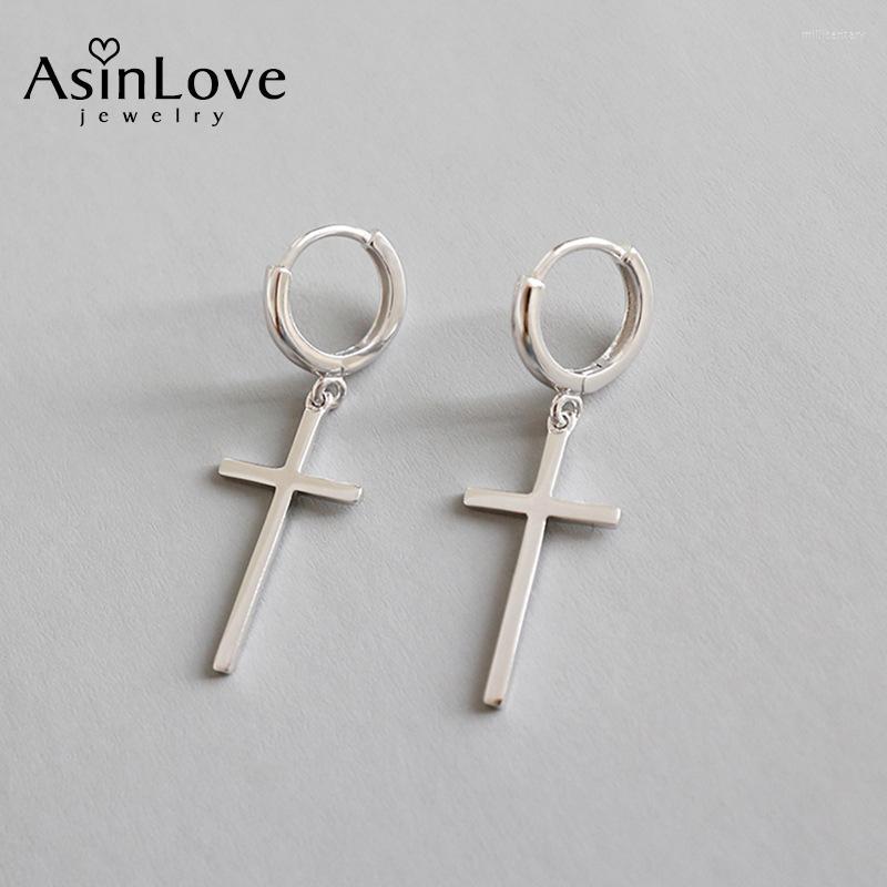 

Dangle Earrings & Chandelier AsinLove Minimalist Round Cross Real 925 Sterling Silver Drop Personality Gift For Women Fine JewelryDangle Mil