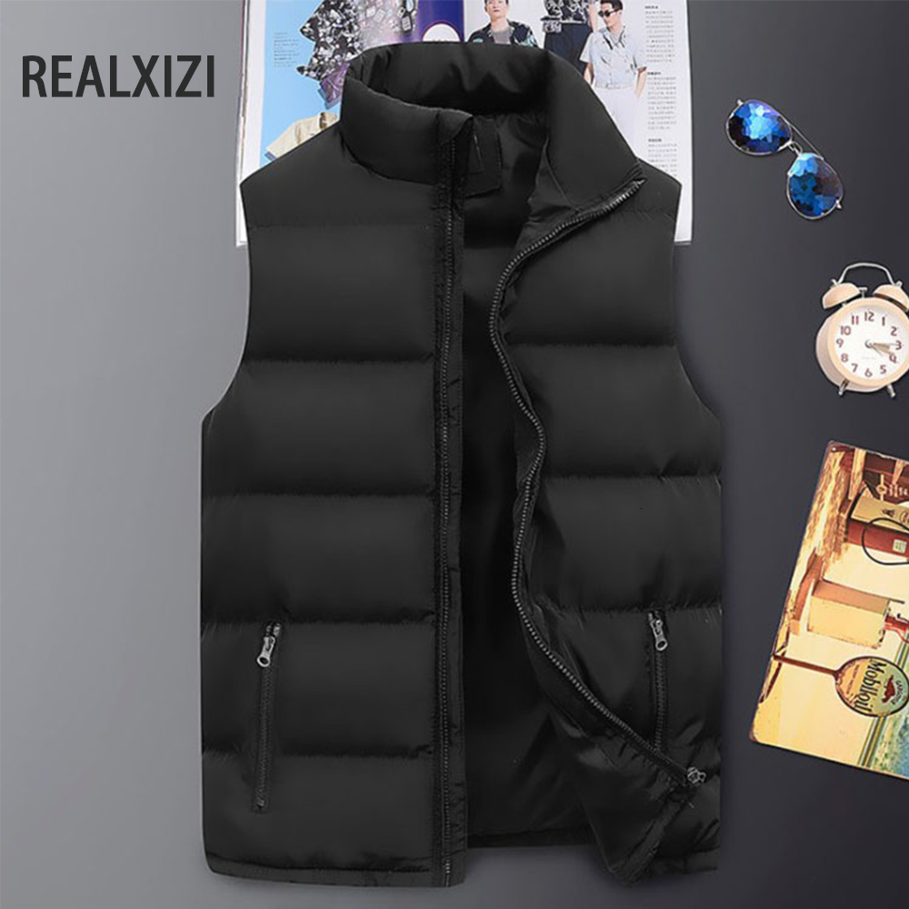 

Men' Vests Mens Vest Jacket Warm Sleeveless Jackets Winter Waterproof Zipper Coat Autumn Stand-up Collar Casual Waistcoat Brand Clothing 230217, Red