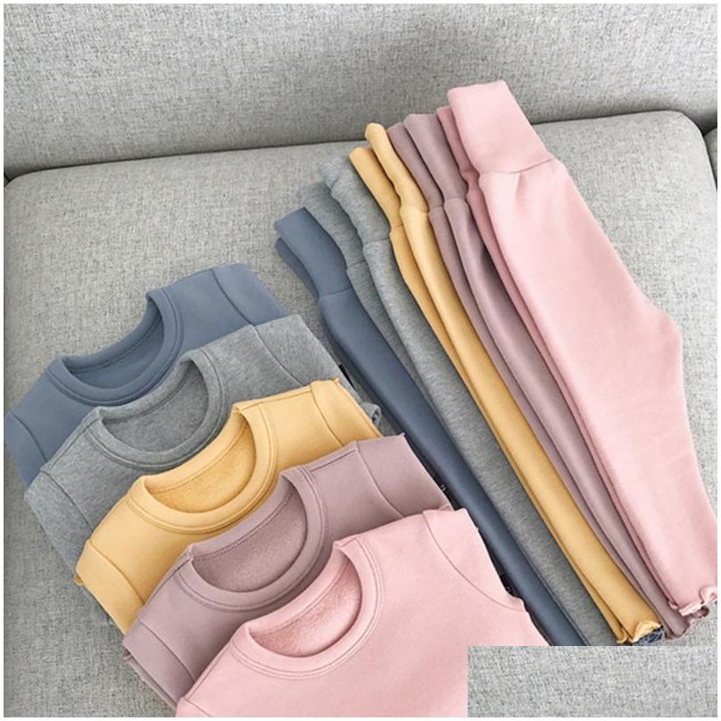 

Pajamas Girls Thickened Home Clothes With Warm Flannel Baby Clothing Sets Shirt Kids Leisure Wear 6M3T Drop Delivery Maternity Dhxcl, Light purple