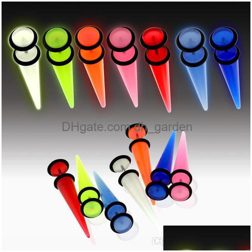 

Plugs Tunnels Acrylic Fake Taper With Glow In The Dark Stretcher 16G 6 Color 60Pcs Wholesales Ear Plug Drop Delivery Jewelr Dhgarden Dhlku