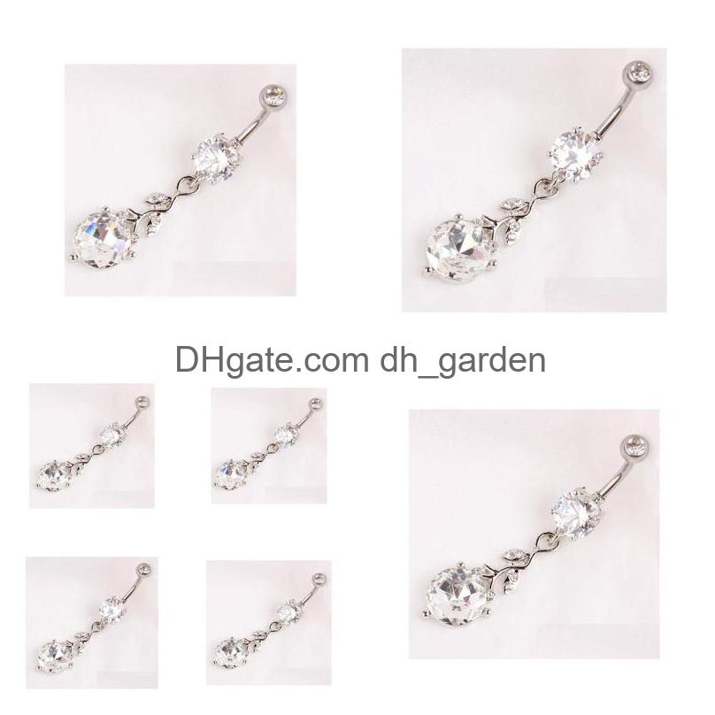 

Navel Bell Button Rings Belly Body Piercing Jewelry Dangle Accessories Fashion Charm Crystal Leaf Drop Delivery Dhgarden Dh5Xd