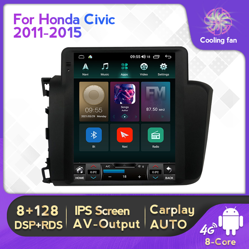 

Car dvd Radio Multimedia Video Player For Honda Civic 2012-2015 Tesla Style Android CarPlay GPS Navigation 2 din autoradio