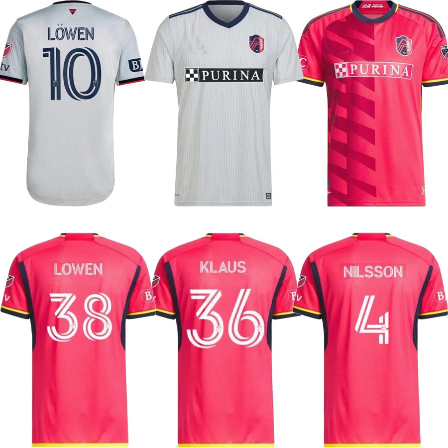 

2023 2024 St. L ouis City SOCCER JERSEYS Nashville SC HOME AWAY KLAUSS BLOM LOWEN PARKER Louis''RED' SC WESTWOOD 8 SWIDERSKI BRONICO football jersey shirts