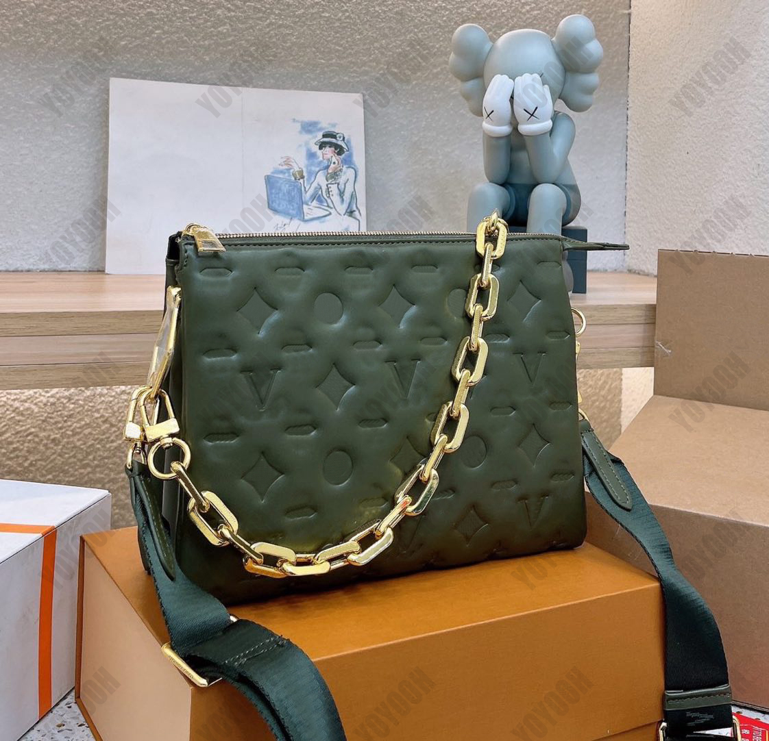 Luxury designer bags Womens wide shoulder diagonal bag with chain fashion handbag girls must wash bag 7A top leather cross body 26cm