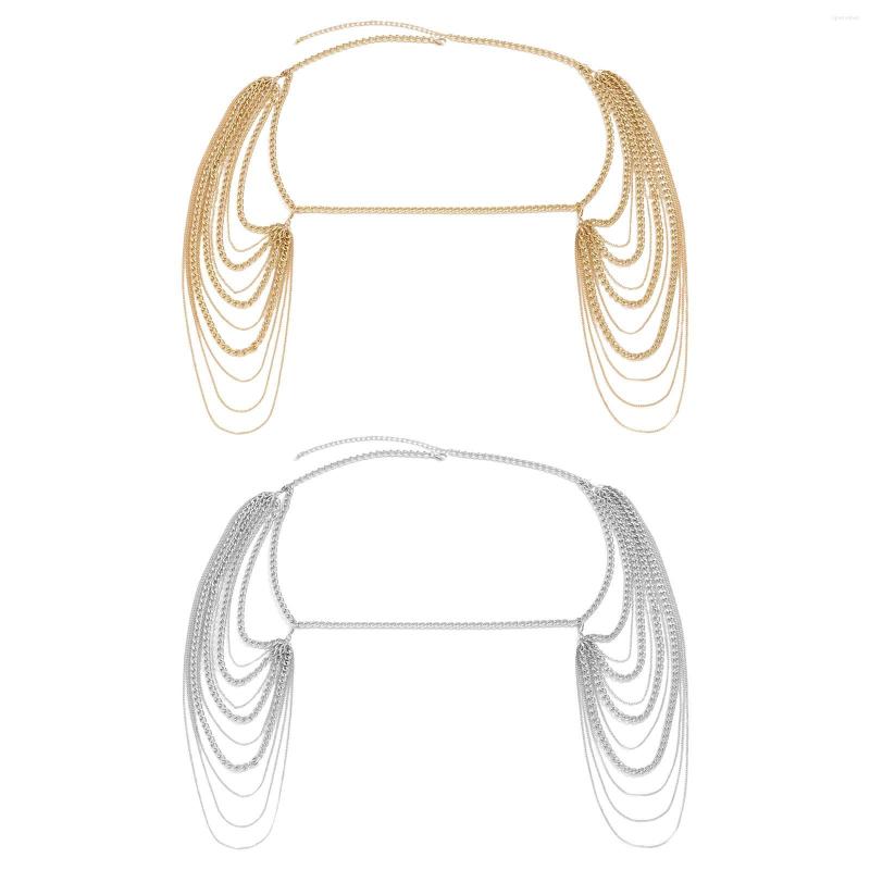 

Chains Body Chain For Women Dress Accessory Fashion Metal Shoulder Necklace Jewelry Party Wedding