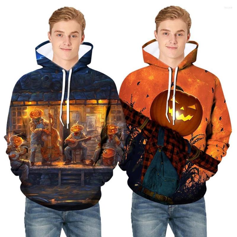 

Men' Hoodies Halloween Sweatshirt Mens Scary Pumpkin 3D Print Hooded Party Long Sleeve Shirts Hoodie Blouse Outdoor, Orange