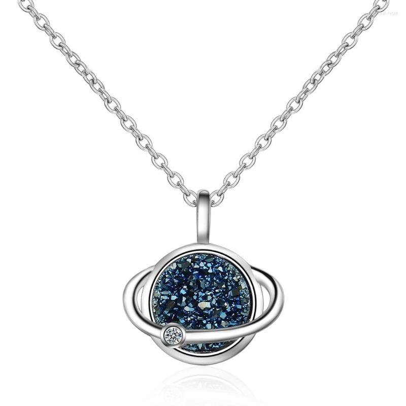 

Pendant Necklaces Blue Star Crystal Pendants Necklace For Women 2023 Trendy Korean Fashion Neck Jewelry Sweater Chain Gift Girl H