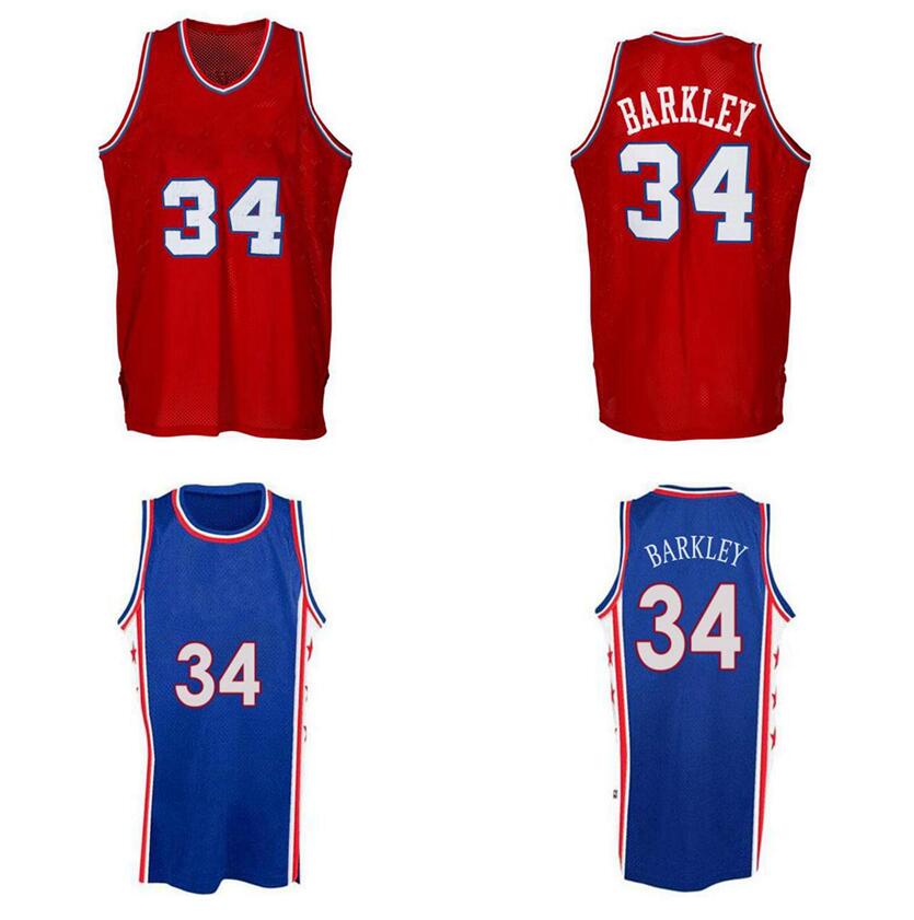 

Charles Barkley Stitched basketball Jersey S-6XL Mitchell Ness jersey 1988-89 Mesh Hardwoods Classics retro jerseys Men Women Youth blue red 34, Stitched jersey