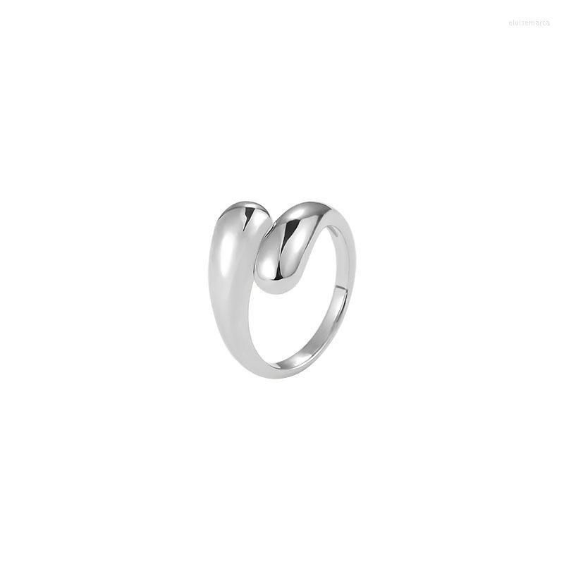 

Cluster Rings 2.6g One Piece Women's Fashion Creative Smooth Surface Line Winding 925 Sterling Silver 18k Gold Open