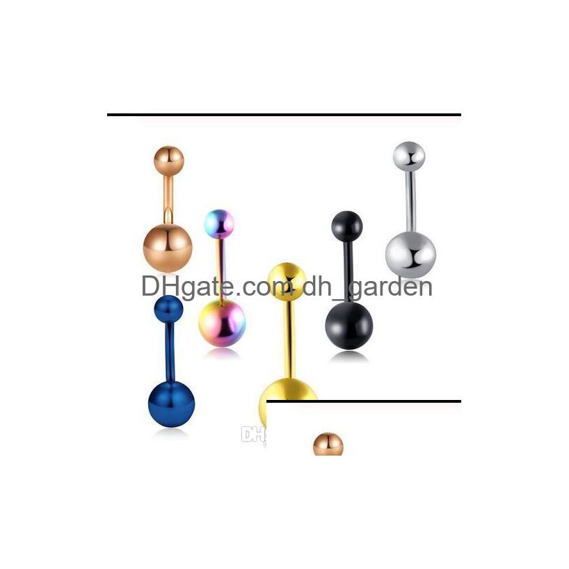 

Navel Bell Button Rings Mix 6 Colors Belly Surgical Steel 14G Ring Screw Women Piercing Barbell Body Jewelry 100Pcs Drop De Dhgarden Dhtye
