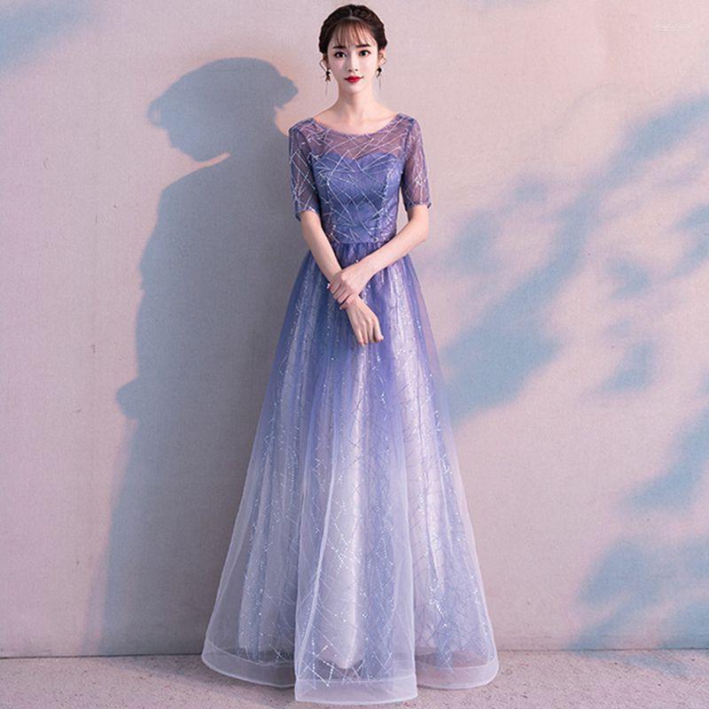 

Ethnic Clothing Blue Tapered Elegant Cheongsam Round Neck Female Slim Dress 2023 Noble Full Length Tasseled Star Skirt Plus Size 3XL