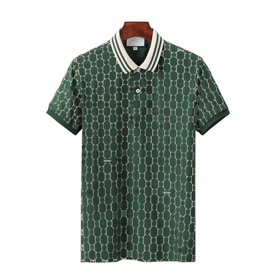 

Men polo With Interlocking Double G Stripes Cotton Polos Shirts Embroidered Print Summer Breathable Cotton High Quality Clothing W317x, One dollar