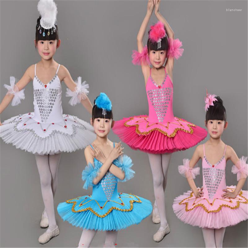 

Stage Wear Ballet Clothing Summer Girls Sleeveless Dance Skirt Children Swan Lake Performance Tutu, Pink