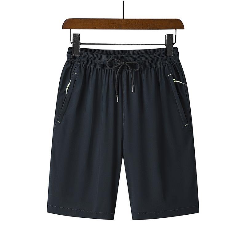 

Comfortable ice shorts 2023 new casual pants men's breathable men's five-piece pants sports summer beach pants men's wear, Black