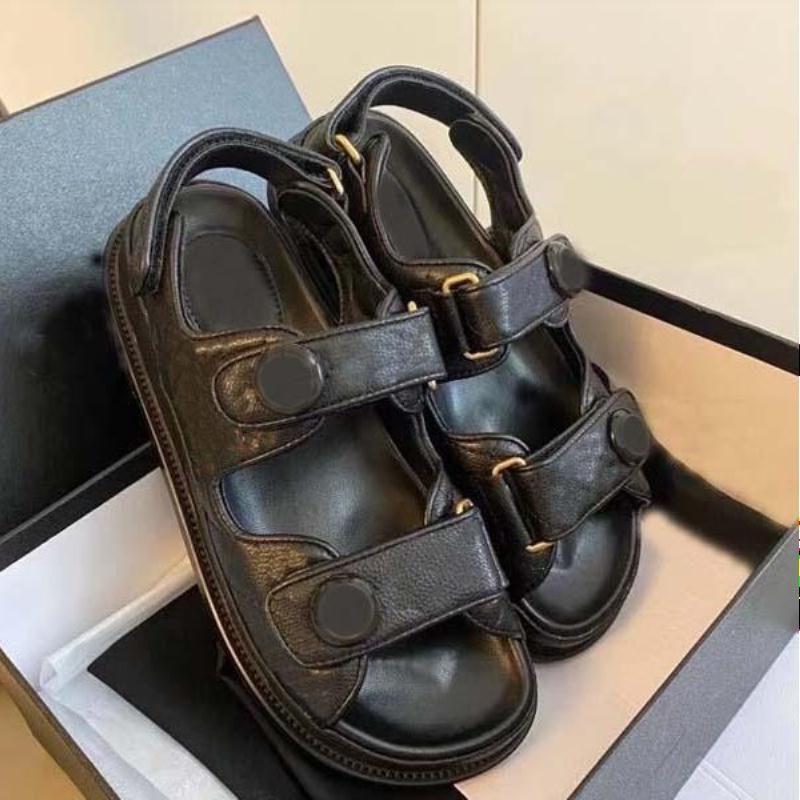 

Sandals Sandals Designer Women Sandals High Quality Womens Slides Crystal Calf leather Casual shoes quilted Platform Summer Beach Slipp Sdke, Black canvas