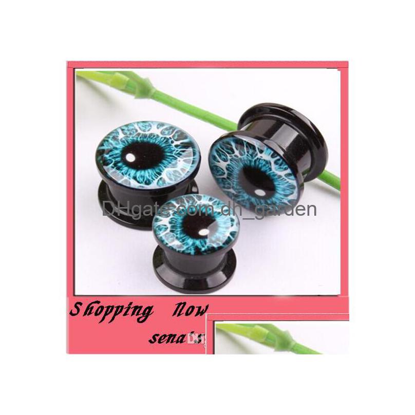 

Plugs Tunnels 64Pcs/Lot Mix 416Mm Blue Eyes Logo Ear Expander Body Piercing Earring Flesh Plug Tunnel Drop Delivery Jewelry Dhgarden Dhirn