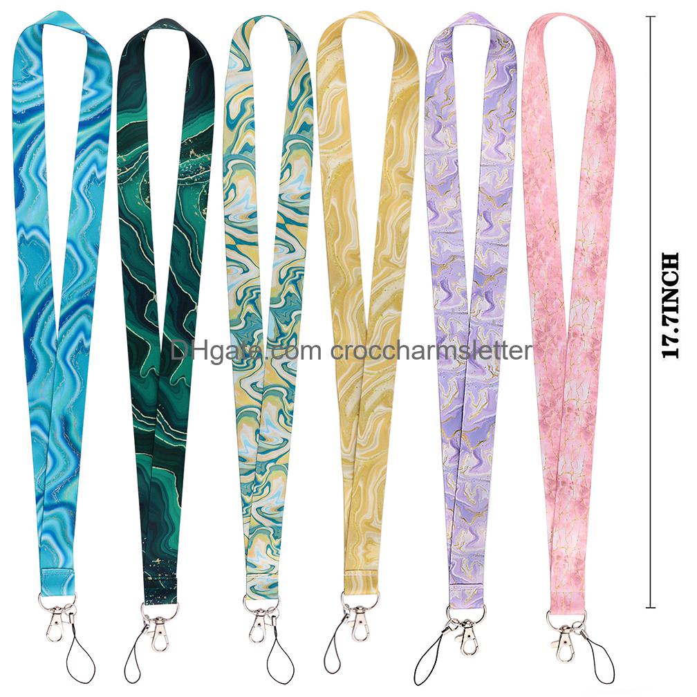 

Shoe Parts Accessories Lx1007 Glitter Phone Straps Marbling Lanyard Usb Keys Cord For Id Card Holder Hang Rope Keychain Keyrings Lar Smtde