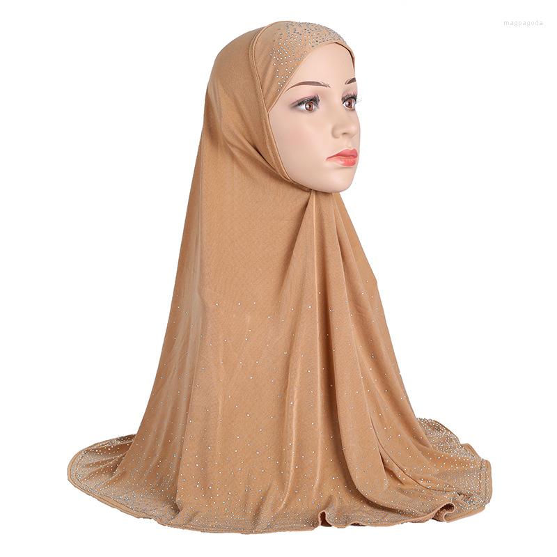 

Ethnic Clothing Elastic Hijab 70 70cm ITY Muslim Full Crystal