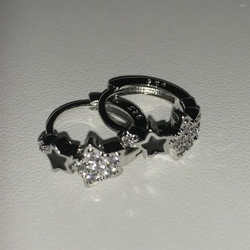 

Hoop Earrings Girls Sweet Cool Y2k Star Exquisite Shiny Rhinestone Zircon Pentagram Earings For Women Fashion Jewelry Gifts
