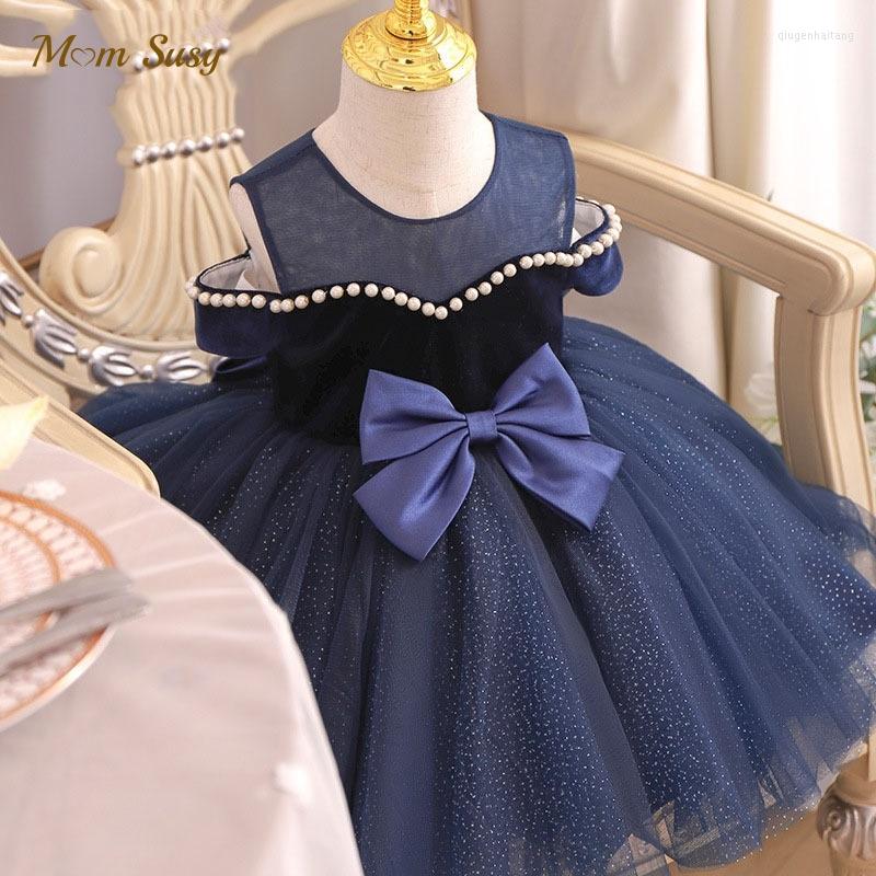 

Girl Dresses Baby Princess Pearl Tutu Dress Off Shoulder Infant Toddler Child Gauze Tulle Vestido Party Ball Gown Clothes 1-12Y