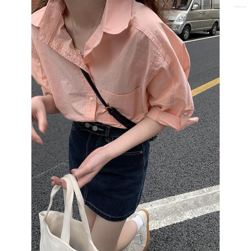 

Women' Blouses Loose Short Sleeve Shirt For Women Vintage Clothes Tops Shirts, Blue