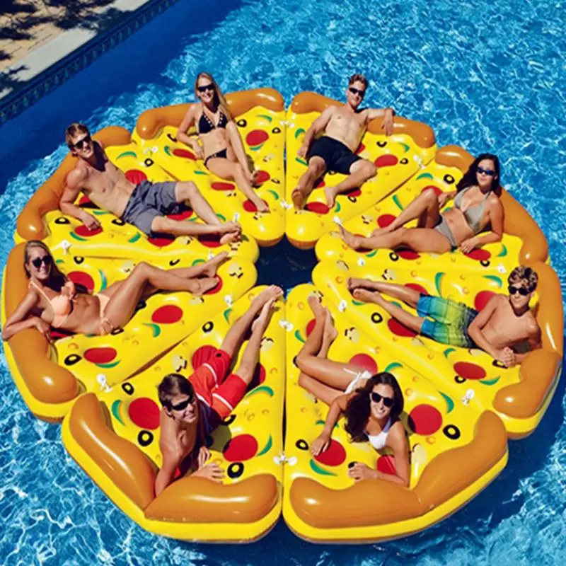 

Inflatable Floats & Tubes 1pcs Large Size Bed 2pcs Water Sleeve Pvc Pizza Floating Row Adult Play FloInflatable