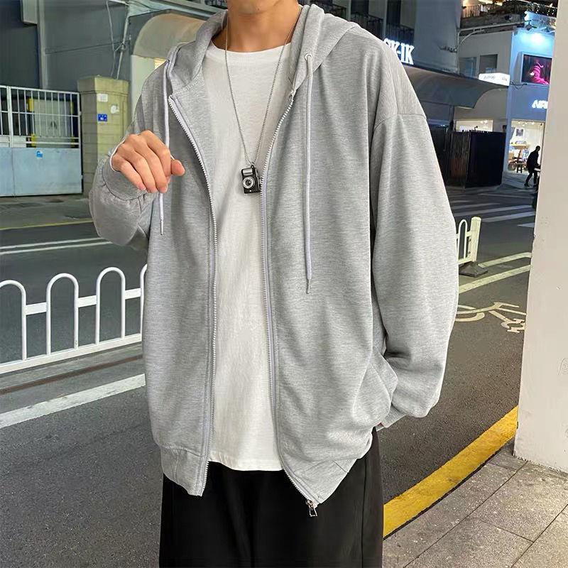 

Men's Hoodies & Sweatshirts Spring And Autumn Jackets Hooded Casual Zipper Sportswear Fashion Women's Clot, Beige