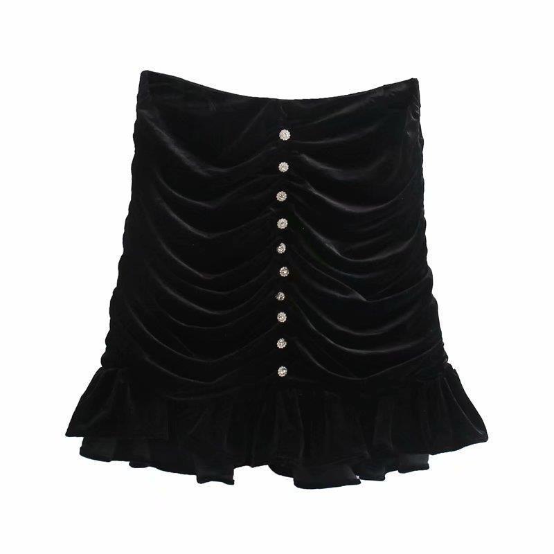 

Skirts Spring Street Amazon Temperament Women' Collage Skirt Falbala, Black