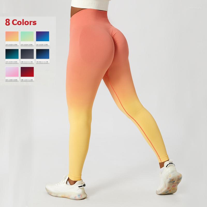 

Active Pants Seamless Knitted High Waist Fitness Leggings Women Faded Tie-Dye Workout Yoga Sexy BuLift Outdoor Running Tights, Wine red