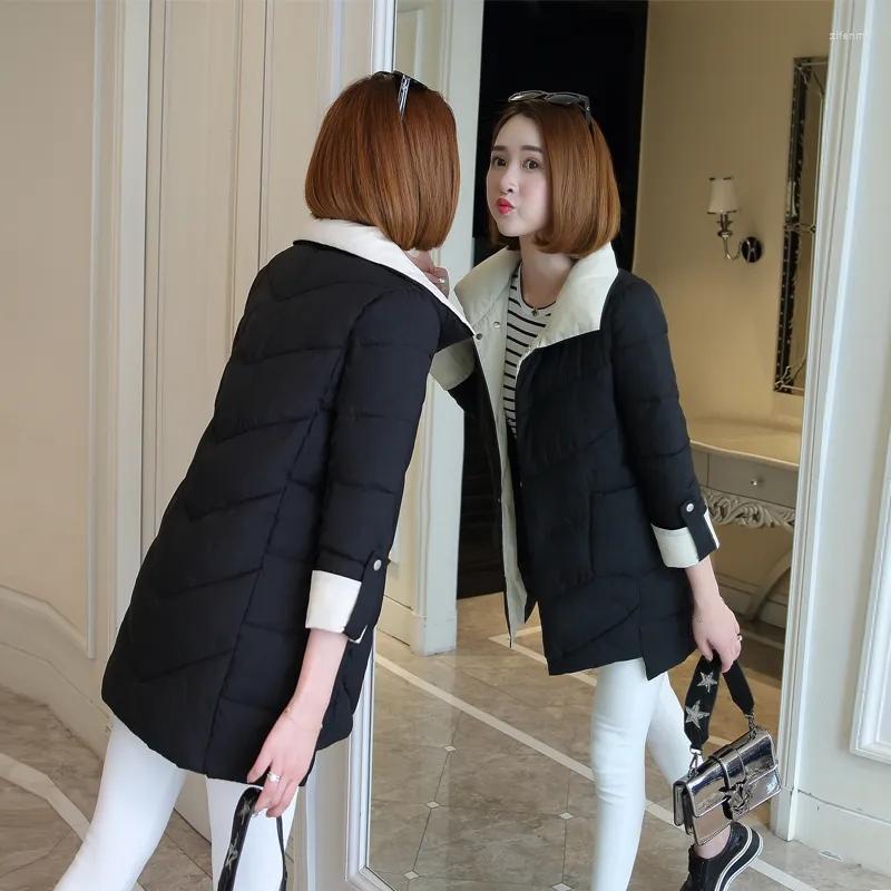 

Women' Trench Coats 2023 Autumn Winter Down Cotton Jacket Womens Thick Long Stitching Coat Women' Fashion Temperament Slim Parkas, Red