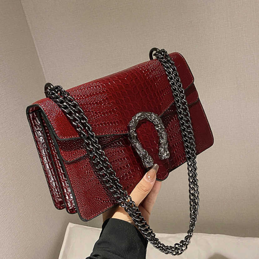 

High Quality Design Bags Small square single shoulder crocodile texture chain cross-body casual women's bag 49%off Factory Handbag Purse for Women, White7