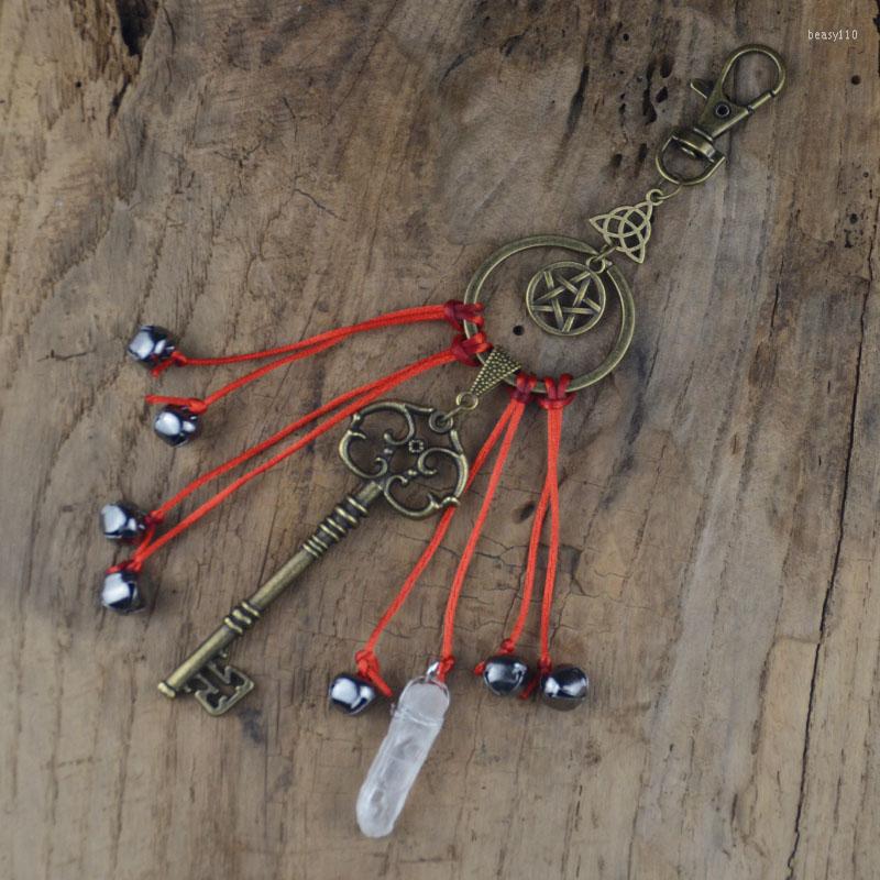 

Keychains Witches Bells Keychain Pagan Energy Quartz Decor Magic Home Protection Good Luck Banish Evil Witch Gothic Jewelry