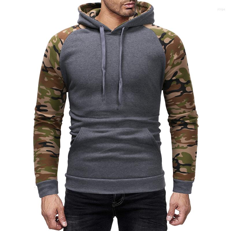 

Men's Hoodies Hanging Rope And Camouflage Shoulder-wiped Sleeve Guard For Men, Dark grey