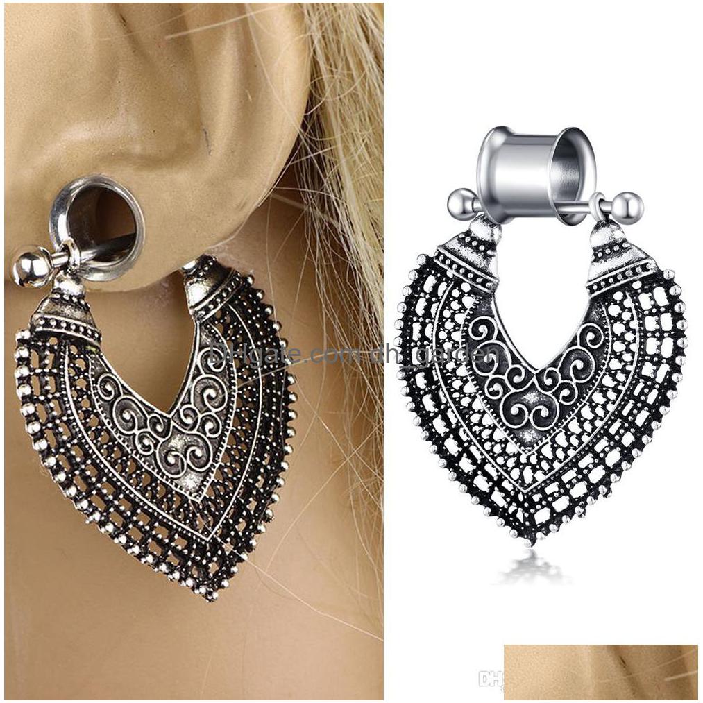 

Plugs Tunnels Mix 616Mm 60Pcs Flesh Double Flared Ear Plug With Tongue Barbell Dangle Earring Expander Piercing Body Jewelr Dhgarden Dh4Qc