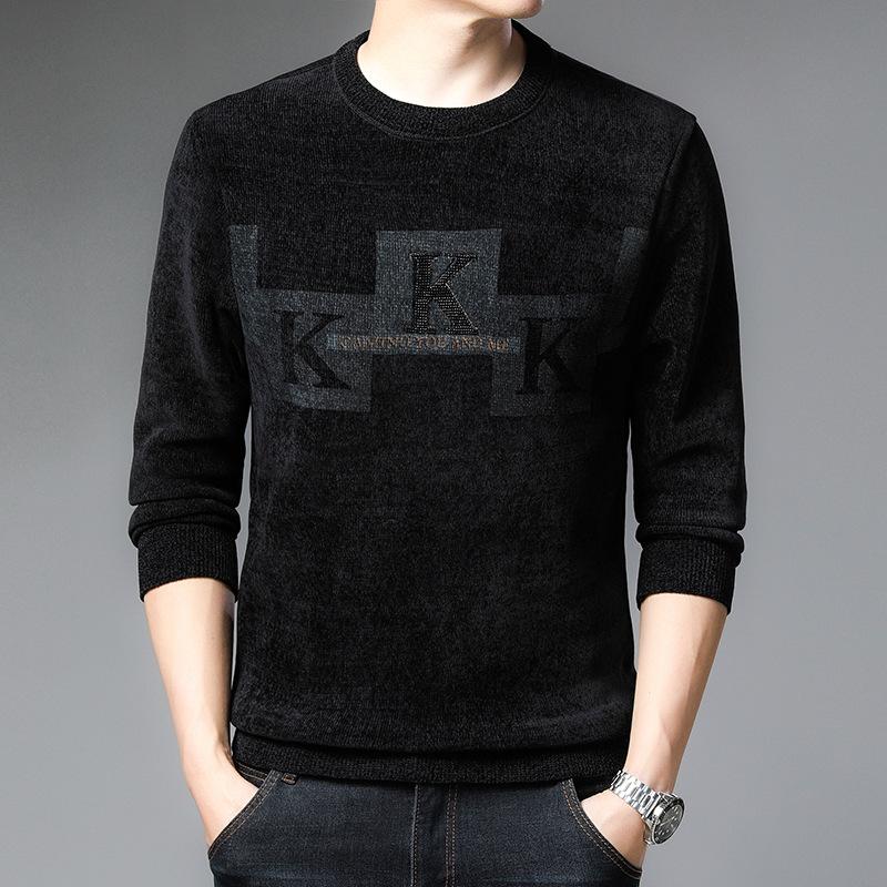 

Men's Sweaters 2023 Autumn Winter Simple Solid Plus Velvet Chenille Sweater Half High Neck Thick Warm Men Pullover, Purple