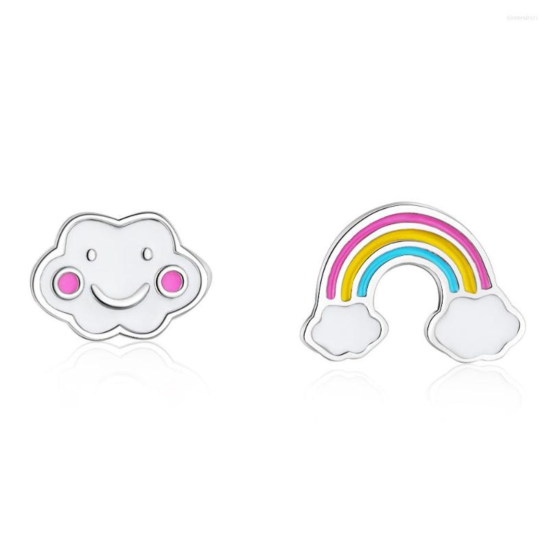 

Stud Earrings Rainbow Clouds Fresh Cute Creative Studded Women Small Minimalist High-end Women's Jewelry Body