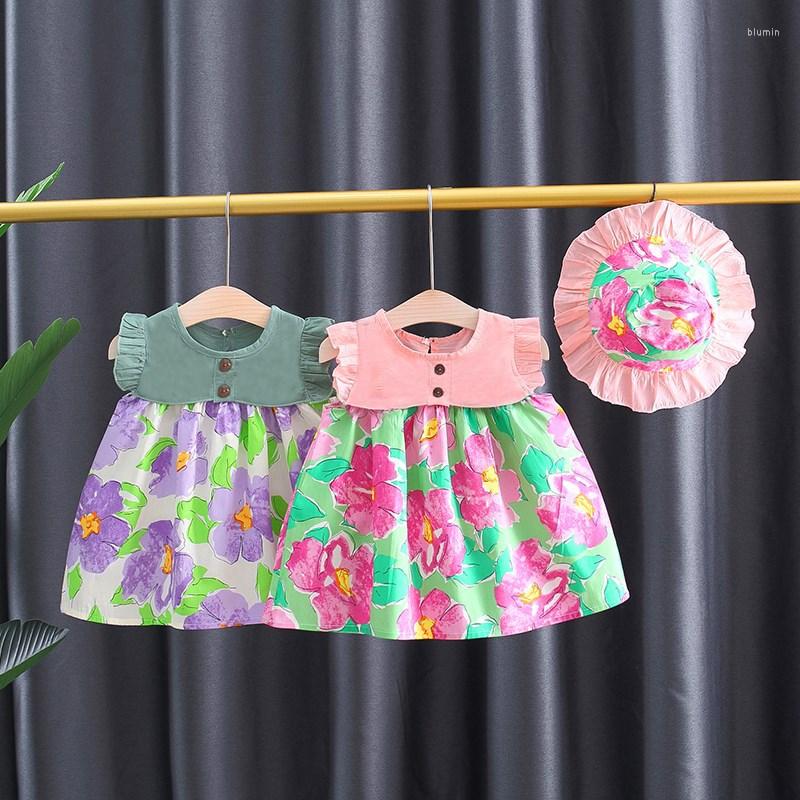

Girl Dresses Summer Baby Girls Dress Fashion Sleeveless Kids Toddler Birthday Party Princess Cotton Children, Green