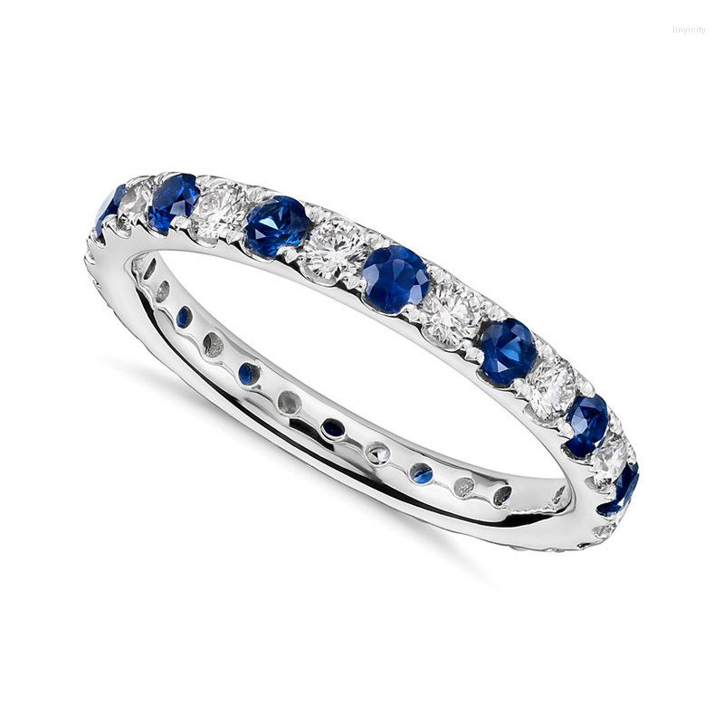 

Wedding Rings CAOSHI Fashion Blue/White Crystal Ring For Women Daily Wearable Accessories All Match Trend Jewelry Female Stylish Lady Gift