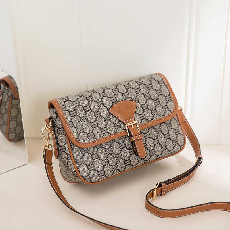 

women's underarm bag new check print small square contrast color messenger sling single shoulder Purses sale, Brown 1