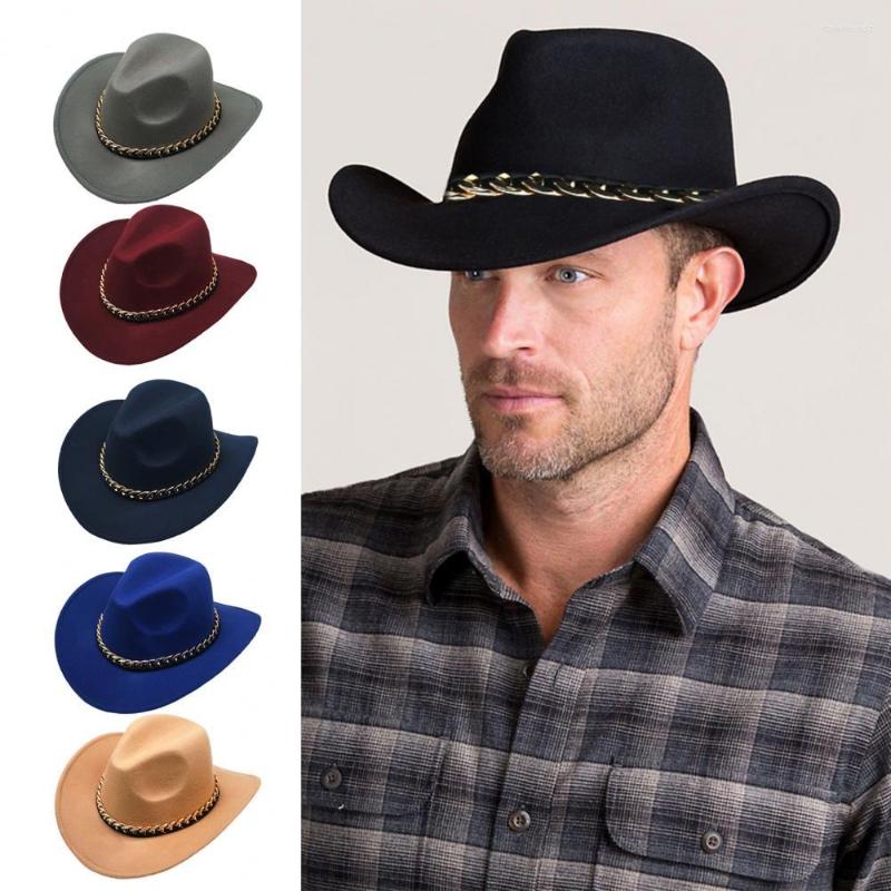 

Berets Fashion Unisex Cap Accessory Western Cowboy Durable Women Men Wide Brim Jazz All Match, Grey