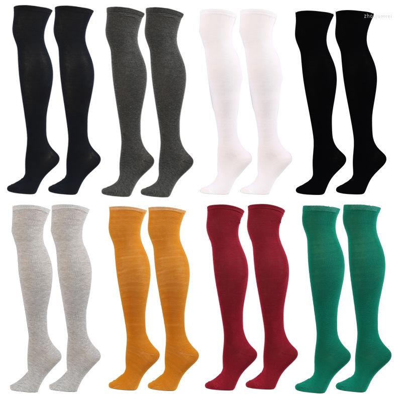 

Women Socks Instime 1 Pair High Tube Solid Color Knee Sweat-absorbent Breathable Dance Height 150-170 Cm (59-67 Inches), Black