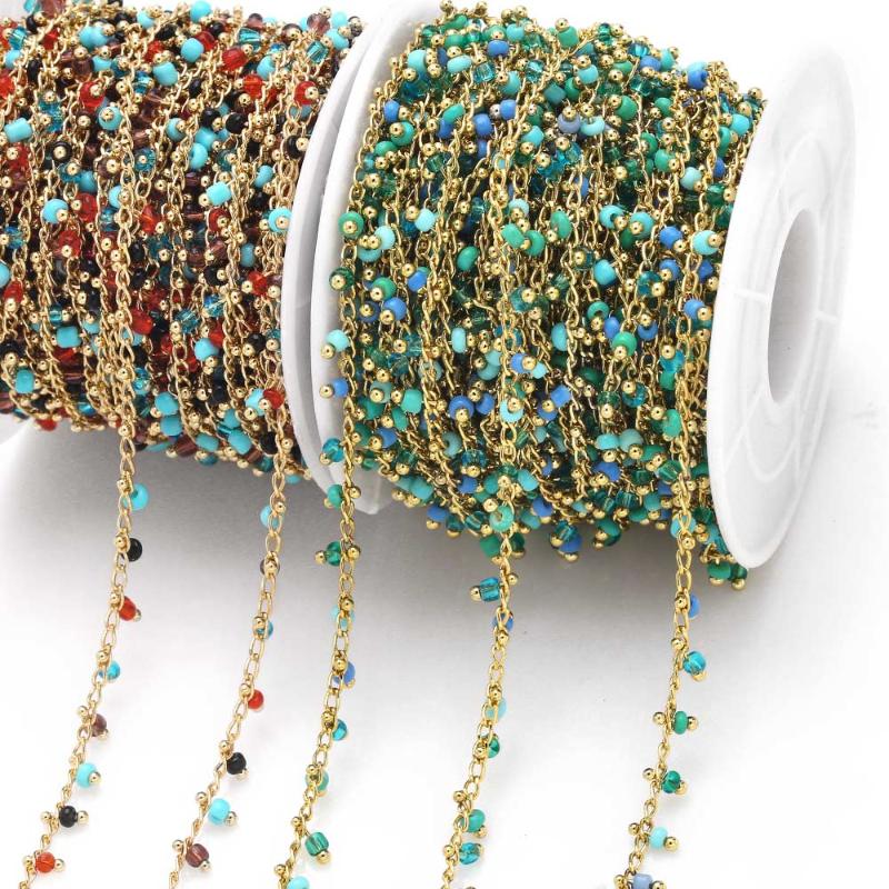 

Pendant Necklaces 10M Multicolor Beads Chain For Necklace DIY Copper Bracelet Jewelry Making Wholesale Cana154Pendant