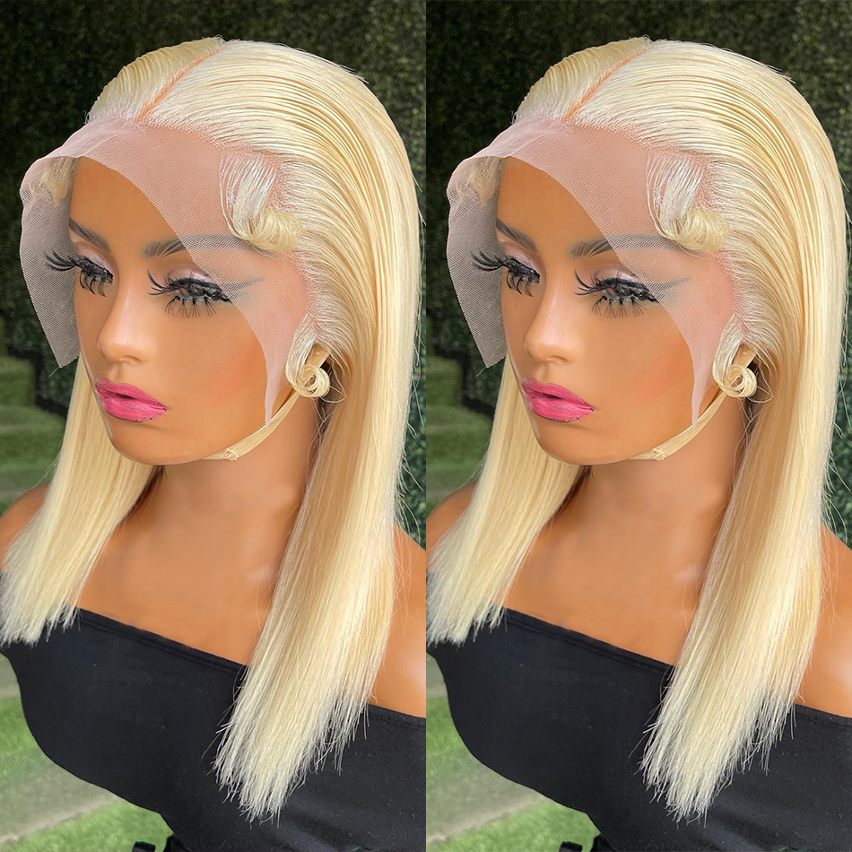 

Short Bob Wig Honey Blonde Bob Lace Front Human Hair Wig Remy Brazilian Straight Colored Lace Frontal Wigs for Women On Sale, Others color