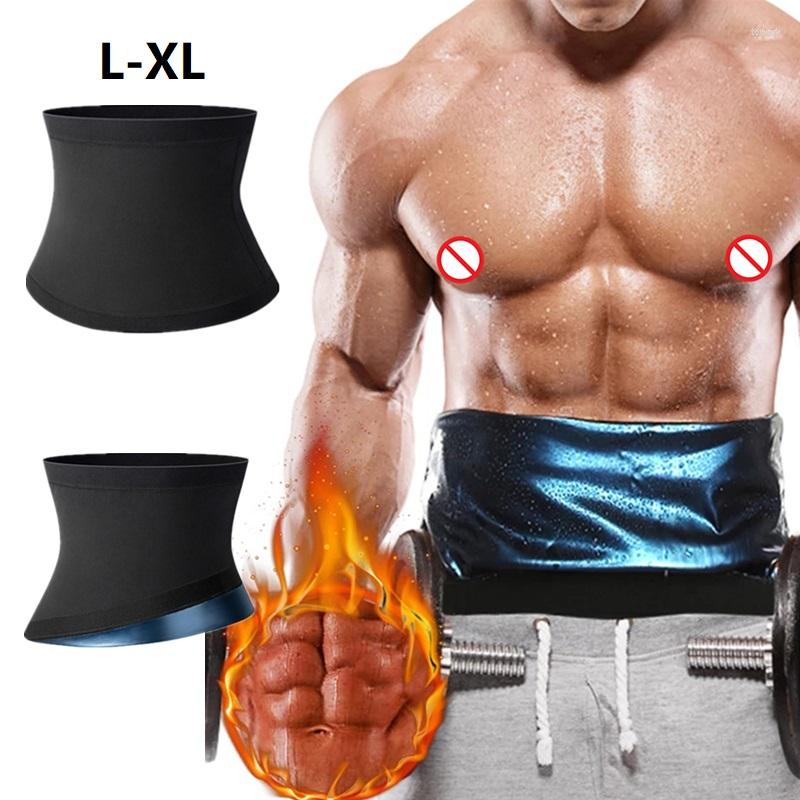 

Waist Support Trimmer Unisex Belly Wrap Workout Sports Sweat Band Abdominal Trainer Weight Loss Body Shaper Tummy Control Slimming Belt, Black with blue
