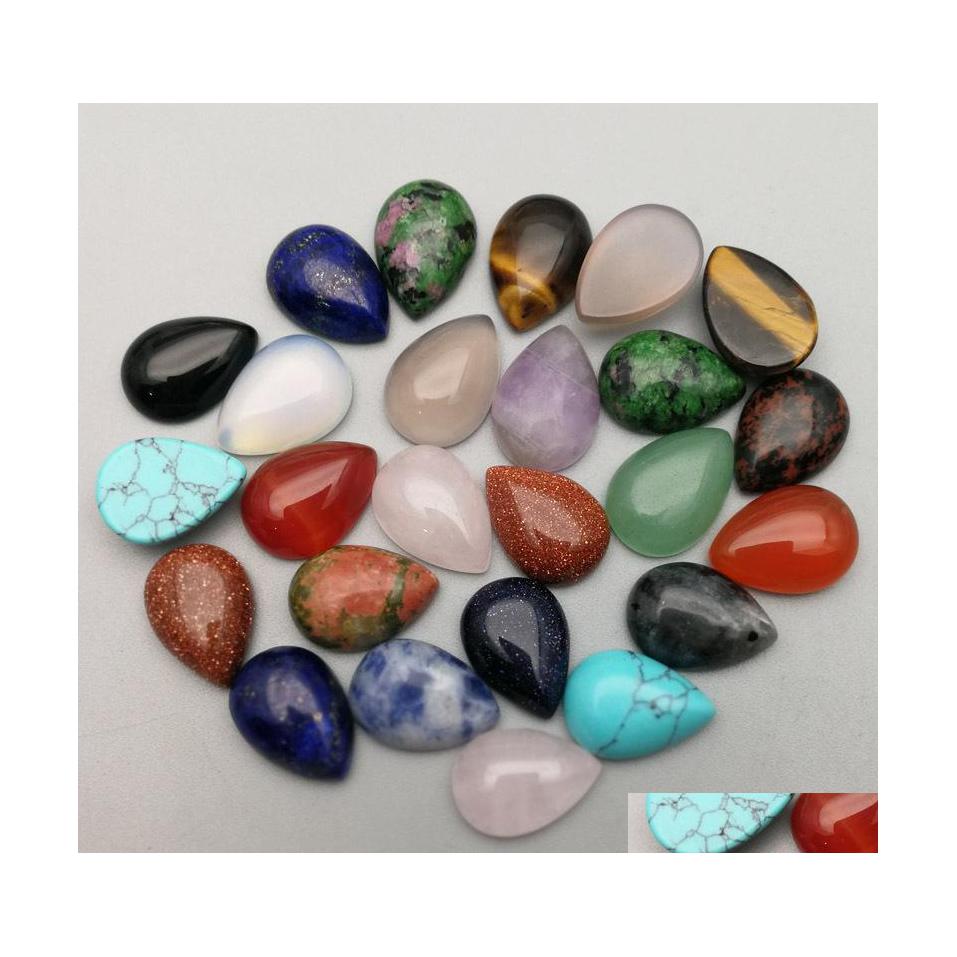 

Stone Natural Water Drop Cabochon Beads Rose Quartz Turquoise Stones For Reiki Healing Crystal Ornaments Necklace Ring Dhseller2010 Dhwpe