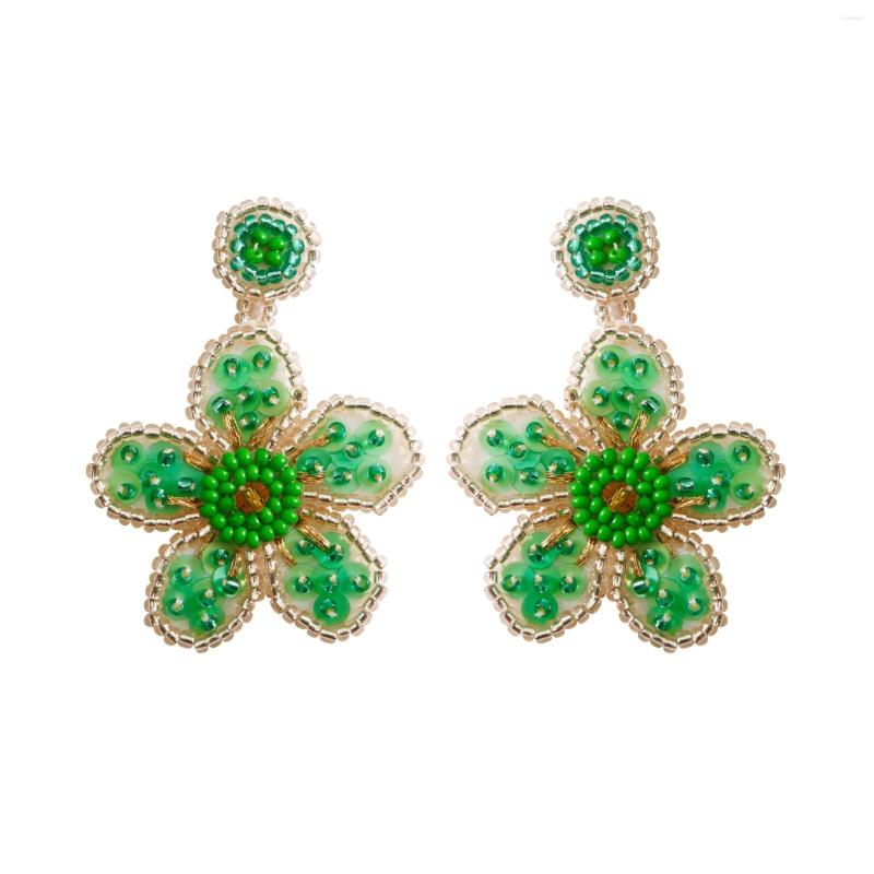 

Hoop Earrings Personality Exaggerated Retro Woven Rice Bead Bohemian Statement For Women Large Hoops