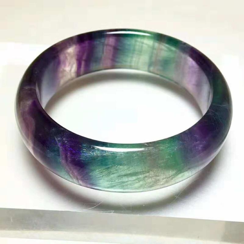 

Bangle Natural Colorful Fluorite Crystal Gem Jewelry Bangles Inner Diameter 56.6mm