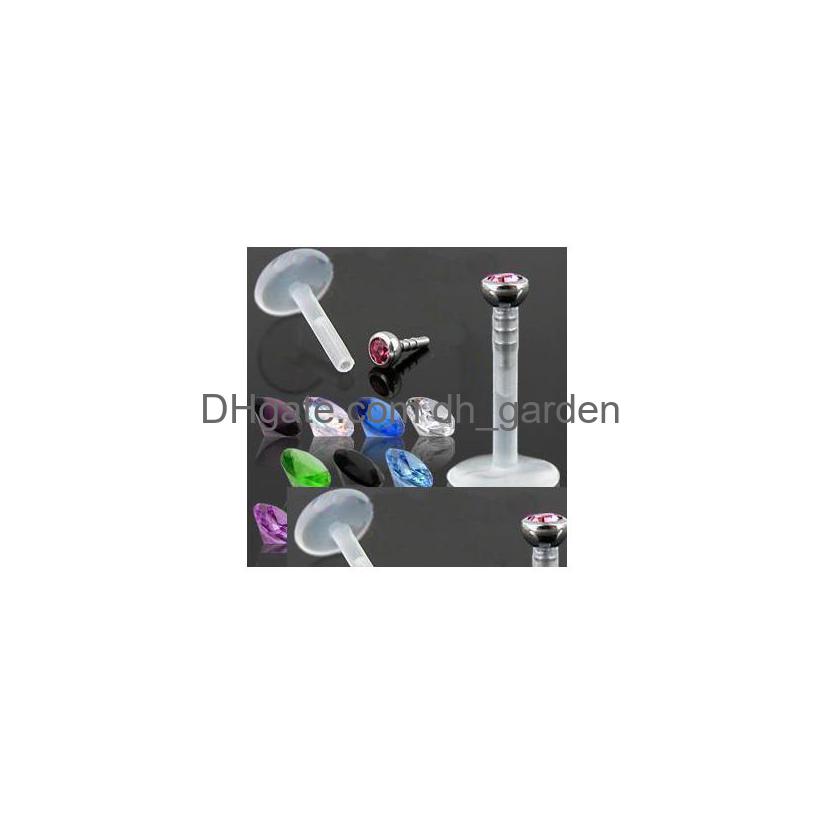 

Labret Lip Piercing Jewelry Body Mix 10 Colors Labret Rhinestone Rings Womens Stud Bars 100Pcs/Lot Drop Delivery Dhgarden Dhdle