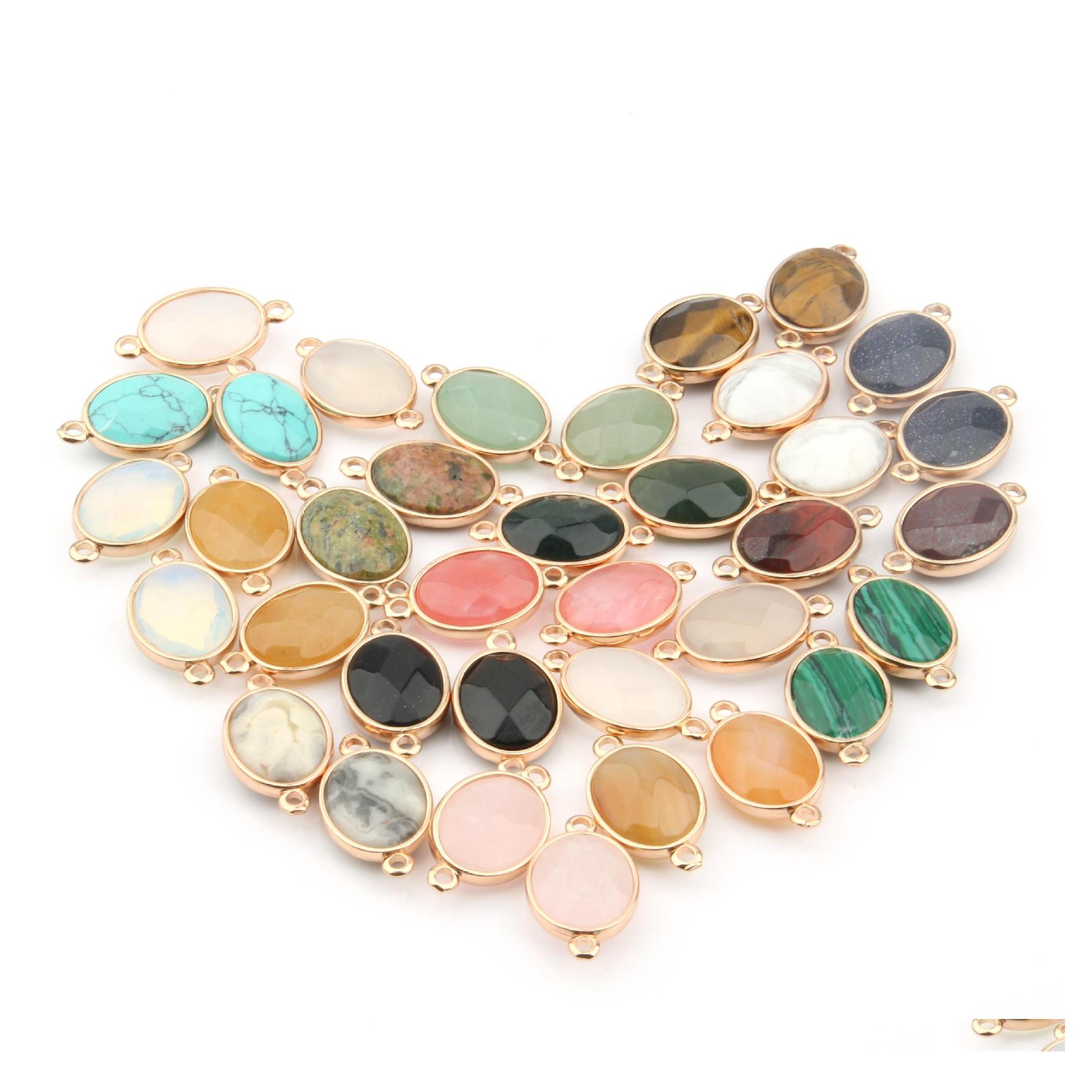

Charms Rose Quartz Opal Tigers Eye Natural Stone Pendants For Bracelet Necklace Earrings Jewelry Findings Making Drop Delivery Compon Dhuw1