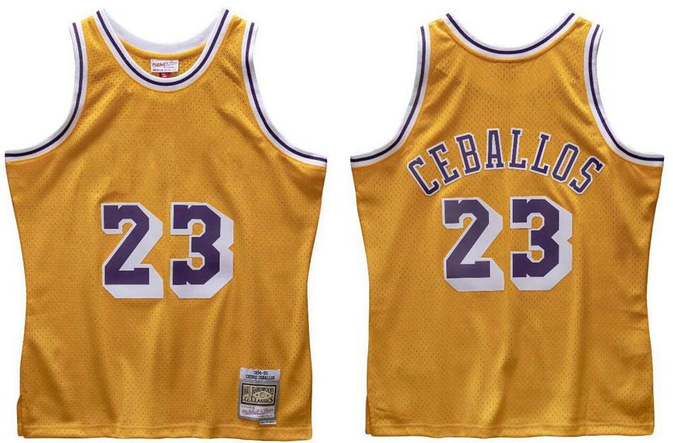 

Cedric Ceballos Stitched basketball Jersey S-6XL Mitchell Ness jersey 1994-95 Mesh Hardwoods Classics retro jerseys Men Women Youth 23, Stitched jersey